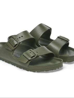 Birkenstock Arizona Essentials Eva Rubber Slide Sandals - Khaki Olive Size: 12